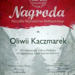 Nagroda od Marszałka dla Oliwii